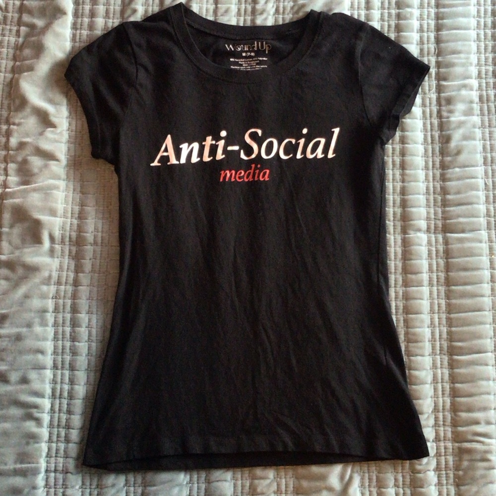 Black Anti-Social Media Kids T-Shirt